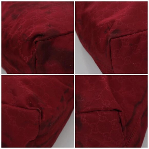 GUCCI GG Canvas Tote Bag Nylon Red 282439 Auth 114411 - Picture 14 of 16